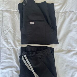 Figs Scrubs Set Black Small